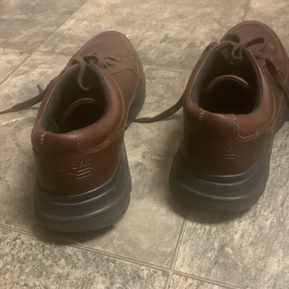ROCKPORT Brown Men's Leather Junction Point Casual Oxfords size 9 - Picture 3 of 5